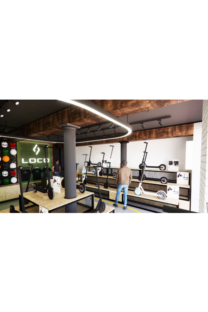 3d image of loco scooters cork store