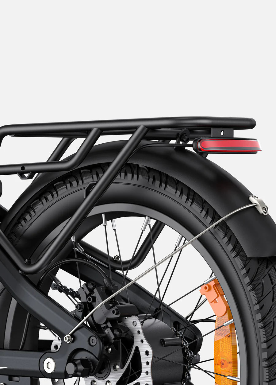 Engwe L20 3.0 Boost electric bike rear cargo rack and integrated tail light