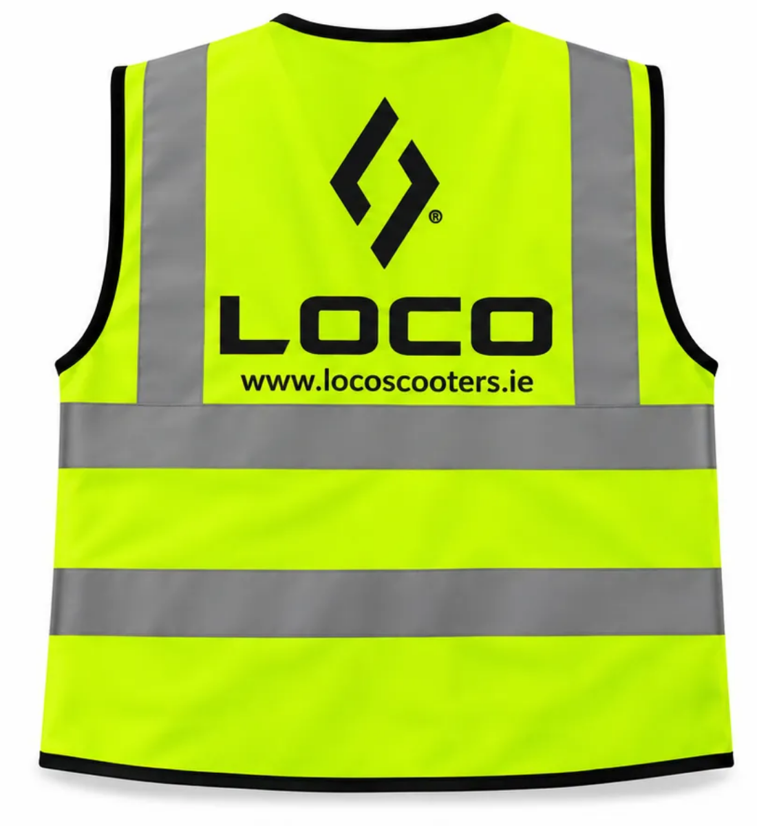 yellow hi-visiblity vest against a white background