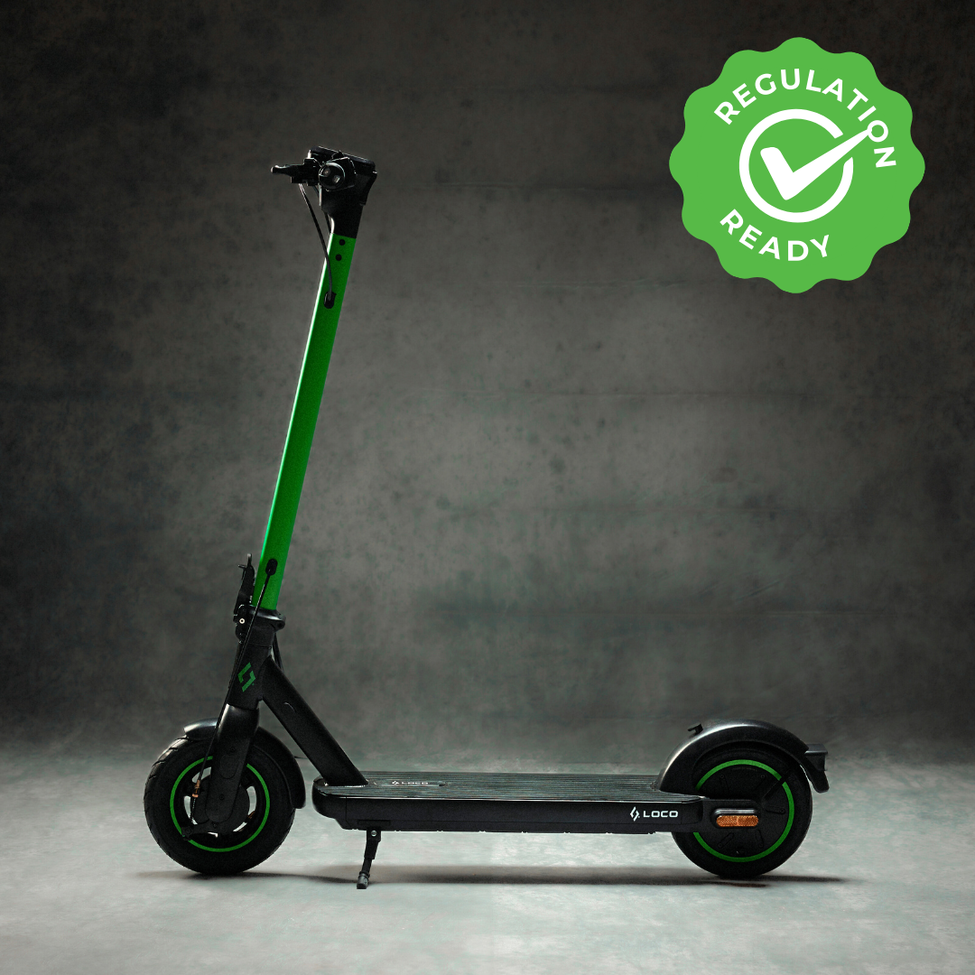 LOCO City regulation ready electric scooter in studio lighting
