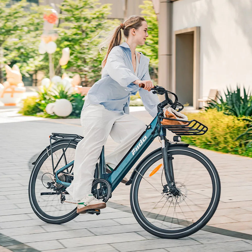 Fiido C11 Pro rider on a city street
