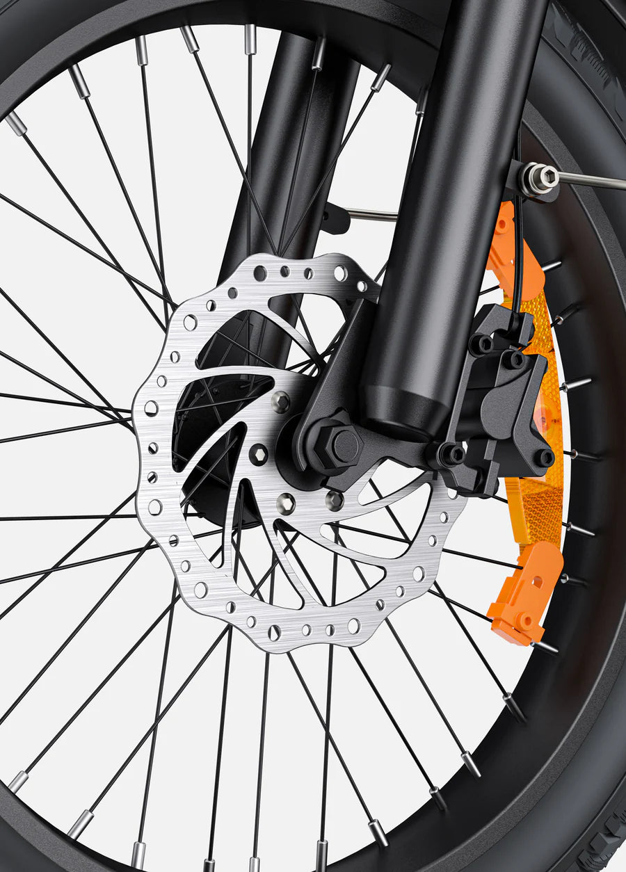 Engwe L20 3.0 Boost electric bike hydraulic disc brake close-up