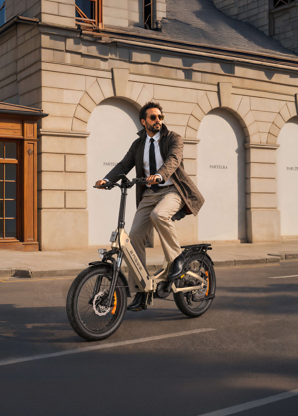 Riding the Engwe L20 3.0 Pro folding cargo eBike in the city