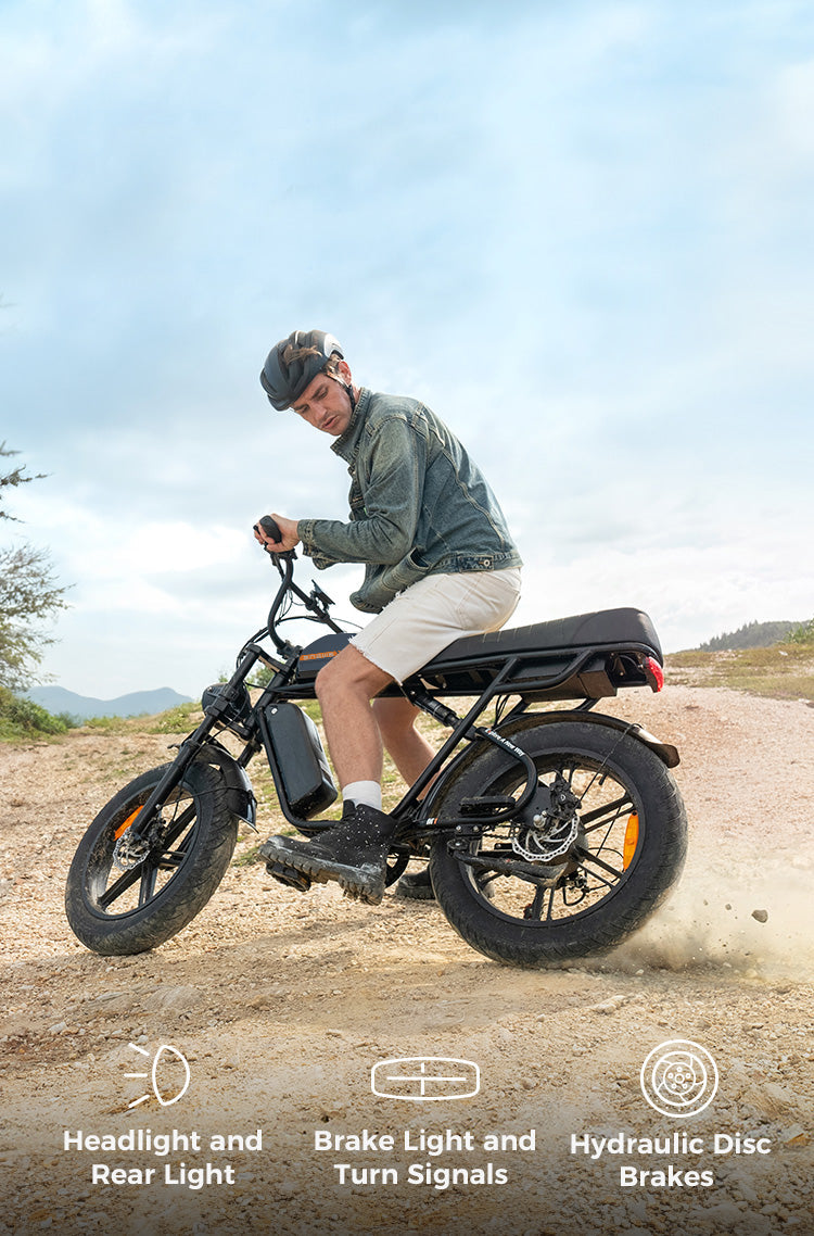 Engwe M1 full suspension on a rough track