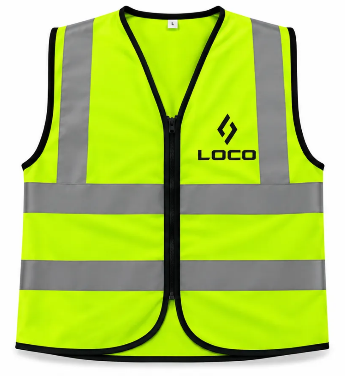 yellow hi-visiblity vest against a white background