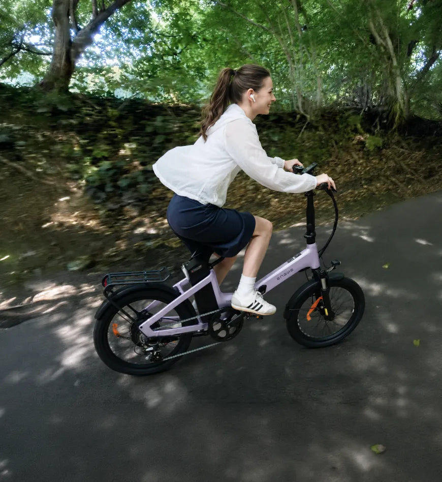 Engwe O20 Boost rider on a park path