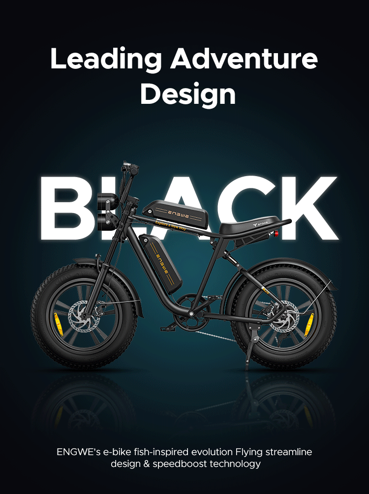 Black electric best sale bike